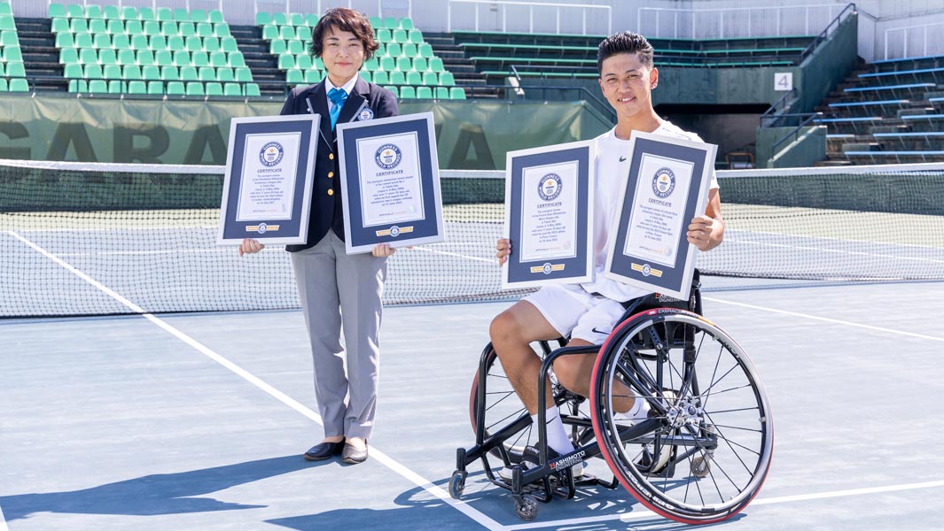 車いすテニス小田凱人選手、4つの最年少記録を達成